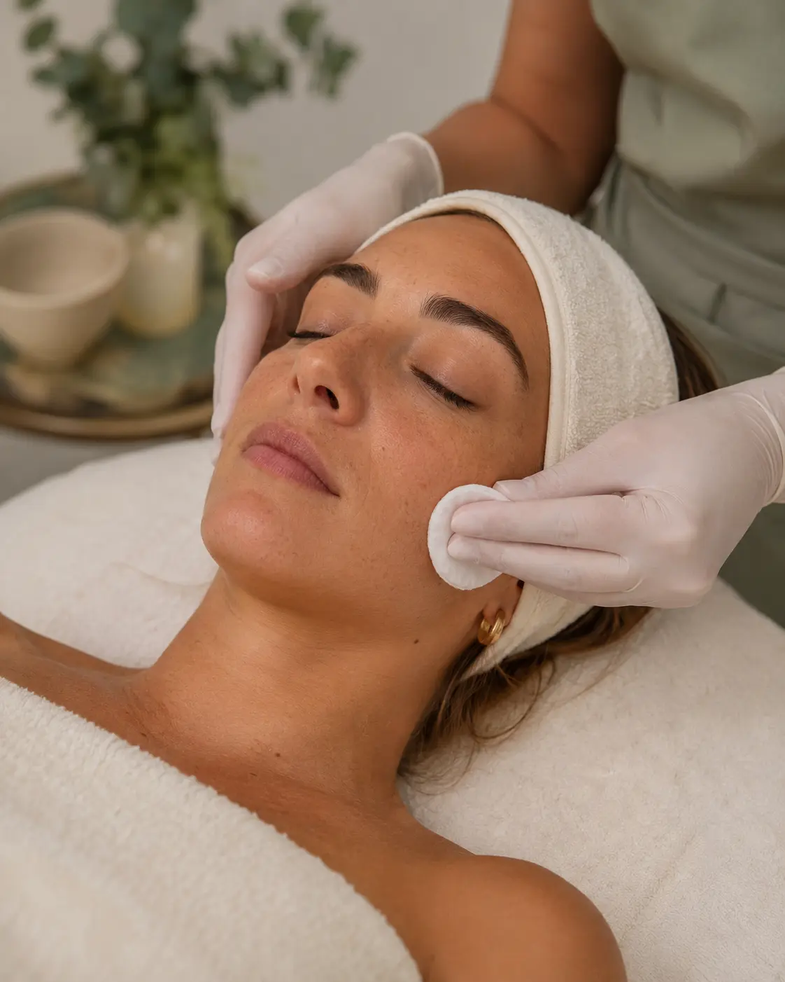 Atendimento profissional de limpeza facial